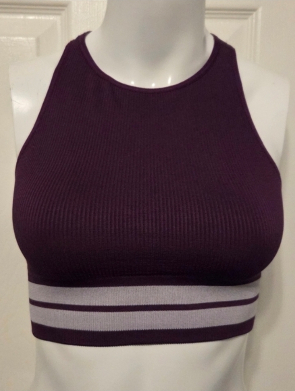 Spiritual Gangster Racerback Sports Bra/ Crop Top - Purple - Size Medium / Large